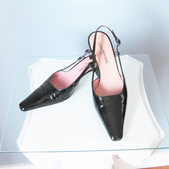 Atelier Mercadai Shoes - Patent Leather Slingbacks / Vtg 90s  / Atelier Mer